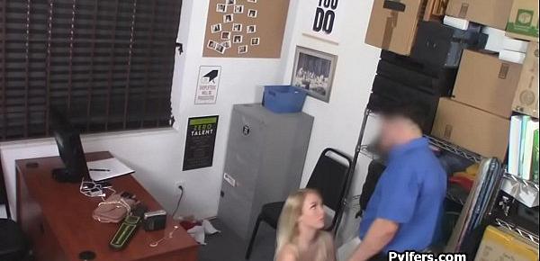  Cute blonde thief ends up getting fucked by horny officer